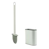 Scopino Bagno wc Silicone, Scopino wc Silicone Morbido Con Supporti, Adesivo Attacco A Muro, Spazzolone Resistente e Duraturo, Spazzolone Bagno Flessibile Per Pulizia a 360 Gradi