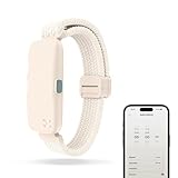 Homedics WakeBand Braccialetto con Allarme Vibrante - Sveglia silenziosa con 9 Modalità e Funzione Snooze, Controllo dell'app, Sveglia con Vibrazione Delicata, Fascia in Tessuto Morbido, Crema