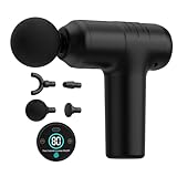 Mini Pistola Massaggio Muscolare 30 Velocità, 450g Ultra Leggero - Silenzioso (35dB) con 4 Testine, Ricarica USB-C, con Display a LED per Sport/Ufficio/Viaggi, Regalo Fitness Ideale