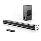 Soundbar TV 190W, Soundbar con Subwoofer 2.1ch, Soundbar Bluetooth 5.0, Sound Bar Televisore 6 Modalità EQ, Tecnologia DSP, ARC, Ottico, AUX, USB, Montaggio a Parete Home Theater e Telecomando, Nero