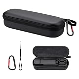 O'woda Osmo Pocket 3 - Custodia da viaggio in poliuretano con cordino e moschettone per accessori DJI Osmo Pocket 3, Nero , 8.26*2.95*1.96inch, Fotografia aerea