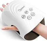 cotsoco Massaggiatori elettrici per le mani, massaggiatore wireless per le mani, massaggiatore con compressione e riscaldamento, il miglior regalo per la famiglia e gli amici, bianco.