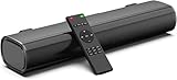 Popozono Soundbar 2.0, barra audio piccola da 16 pollici per TV, soundbar PC DSP integrato e suono surround 3D, 3 modalità EQ, wireless Bluetooth 5.0, ottico, AUX,50W,110dB