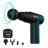 HoMedics NOVO Massaggiatore elettrico portatile riscaldato con 4 accessori e 6 livelli di intensità - massaggiatore vibrante per i tessuti profondi, sollievo dal dolore, massaggio a percussione - Nero