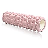 OAKENCREST Foam Roller Rullo Massaggio Muscolare per Alleviare le Tensioni Muscolari e il Sollievo Dalla Pressione Nella Schiena sulla Colonna Vertebrale Massaggiatore per Trigger Point 30×8cm (Rosa)