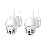 2 PEZZI Telecamera PTZ WiFi Esterno ICSEE - Camera Wireless Smart con Speed Zoom per Sicurezza Esterna, Visione Notturna, Rilevamento Movimento …