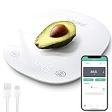 Bilancia da Cucina Digitale arboleaf Bilancia Cucina Bilancia da Cucina con Calcolatrice Nutrizionale, Funzione Tara, Ricaricabile USB, 10 kg/22 lb