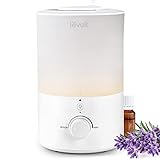 LEVOIT Umidificatore Ambiente, Top Fill, 3L/25H di Durata, 28dB Silenzioso, con Luce e Aromaterapia, Auto Spegnimento, Ugello a 360°, Facile Pulizia della Lavastoviglie, per Qualsiasi Camera