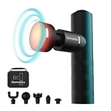 HoMedics MYTI Massaggiatore Elettrico Portatile Riscaldato con 5 Accessori e 4 Livelli di Intensità - Massaggiatore per i Tessuti Profondi, Sollievo dal Dolore, Massaggio a Percussione - Nero