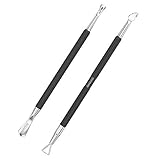 opove Set di strumenti per manicure in acciaio inossidabile per rimozione dello smalto per cuticole, kit per pedicure per la pulizia delle unghie per unghie e unghie dei piedi, opove P1, nero opaco