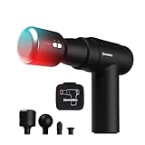 Homedics NOVO+ Hot & Cold Pistola Massaggio Caldo e Freddo - Massaggiatori Muscolare con Controllo della Temperatura, 4 Attacchi, 6 Intensità, Massaggiatore per Tessuti Profondi, Custodia da Viaggio