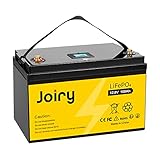Joiry Batteria al Litio 12V 100Ah 1280Wh Batterie LiFePO4 a Ciclo Profondo fino a 3000+ Cicli Batteria Ricaricabile con BMS 100A per Camper, Solare, Sistema, Fotovoltaico,Off-grid,Trolling Motor