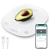 Bilancia da Cucina Digitale arboleaf, Bilancia Cucina, Bilancia da Cucina con Calcolatrice Nutrizionale, Funzione Tara, Ricaricabile USB, 5 kg/11 lb