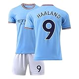 Resplend Generic 2023 2024 Maglie da Calcio Manchester Cities Home Team, PSG Calcio T-Shirt con Calzini Shorts per Bambini Adulto Pantaloncini Sportiva Uomo Bambino,Maglia Man City Bambino Adulti