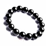 Bracciale in tormalina nera, protettore unisex, amuleto, mediano, Pietra, Tormalina