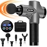 Pistola Massaggio Muscolare,Pistola Massaggiante Muscolo Profondo Tessuto 30 Velocità 6 Testine di Massaggio Pistola per Massaggio Massaggiatore Portatile Ricarica USB-C