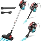 Aspirapolvere con filo Portatile, Scopa Elettrica con Filo potente 20kPA 600W, 3 in 1 Aspirapolvere senza Sacco, con Cavo 6m, per Pavimenti Duri e Peli di Animali Domestici