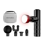 HoMedics MYTI Massaggiatore Elettrico Portatile Riscaldato con 5 Accessori e 4 Livelli di Intensità - Massaggiatore per i Tessuti Profondi, Sollievo dal Dolore, Massaggio a Percussione - Nero