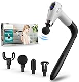 cotsoco Pistola massaggiante con manico di prolunga migliorato, massaggiatore a percussione per la schiena con 4 testine massaggianti e 6 livelli di velocità, regalo per lui e per lei