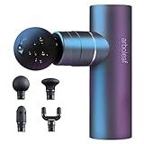 arboleaf Pistola Massaggio Muscolare Mini, 5 Velocità 4 Testa in Silicone, 3200rpm Massage Gun Rumore Basso, Batteria 2000mAhx3 Ricarica di Tipo-C, Grigio