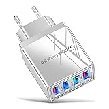 Caricatore USB multiplo. Carica Veloce QC3.0 Adattatore USB 4 Porte Compatibili Con Tutti Cellulari Inclusi Samsung, Note, Xiaomi, Huawei