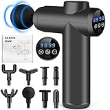 AQXONG Mini pistola per Massaggio Muscolare, 99 Velocità, Pistola da Massaggio Ultra Silenziosa 35DB, 8 Testine Massaggianti, Display LCD, Massaggiatore Portatile per Alleviare i Dolori Muscolari