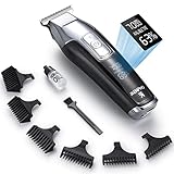 RENPHO Tagliacapelli Professionale con Lama a T, Senza Fili Kit Taglio Peli Regolatore Barba Per Uomo e Bambino, Kit Taglio Peli Ricaricabile con Display a LED per Lining