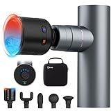 cotsoco Pistola per massaggi, massaggiatore muscolare profondo portatile con terapia caldo/freddo, dispositivo elettrico a percussione in metallo pieno, silenzioso