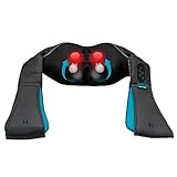 HoMedics Shiatsu Massaggiatore Cervicale Riscaldante – Dispositivo massaggiante senza fili per collo e spalle, con 3 livelli di intensità, 4 testine rotanti e pannello di controllo touch