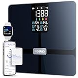 RENPHO Bilancia Pesapersone Digitale con schermo grande, Bilancia Impedenziometrica ultra preciso, Rivestimento ITO, Bilancia Pesapersone Professionale con applicazione, nera, Elis 2X