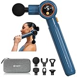 Pistola Massaggio Muscolare,Napre Pistola Massaggiante con Prolunga Manico e 3 Angoli Regolabili, Massage Gun Massaggiatore Muscolare,Massaggiatore a Percussione,Blu