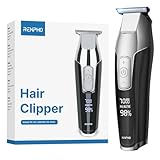 RENPHO Tagliacapelli Uomo Professionale Kit Tagliatrice Peli Regolatore Barba Per Uomo e Bambino con Lama a T, Kit Elettrica Display a LED Taglio Peli Ricaricabile