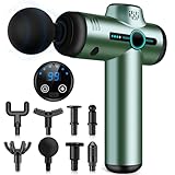 AQXONG Mini pistola per Massaggio Muscolare, 99 Velocità, Pistola da Massaggio Ultra Silenziosa 35DB, 8 Testine Massaggianti, Display LCD, Massaggiatore Portatile per Alleviare i Dolori Muscolari