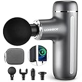 UOHHBOE 2 in1 Pistola Massaggio Muscolare Mini massage Gun Portatile Massaggiatore Elettrico 3 Velocità 3200RPM con Batteria 4000mAh e Ricarica di Tipo-C con 4 Testine Massaggianti