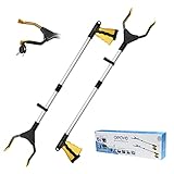OPOVE pinza telescopica 2 pacchi,Pinza Telescopica Pieghevole 81CM calamita telescopica Reacher Grabber Tool pinza raccogli rifiuti in Gomma per anziani o disabili Healthcare
