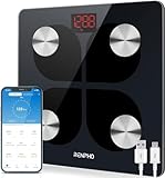 RENPHO Bilancia Bluetooth per Grasso Corporeo, Bilancia Digitale Intelligente IMC Bilancia Pesapersone Bagno, Ricarica USB Analisi Composizione Corporea con App