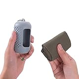 Tekaopuer, asciugamano portatile in microfibra con custodia in silicone, asciugamano rinfrescante, morbido e traspirante, per yoga, campeggio, sport (grigio, 2 pezzi)