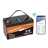 Shentec Batteria LiFePO4 al Litio 12V 100Ah 1280W,funzione BMS Bluetooth,batteria a ciclo profondo con potenza di uscita massima di,perfetta per il camper, l'impianto solare