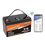 Shentec Batteria LiFePO4 al Litio 12V 100Ah 1280W,funzione BMS Bluetooth,batteria a ciclo profondo con potenza di uscita massima di,perfetta per il camper, l'impianto solare