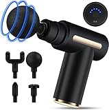 Pistola Massaggio Muscolare Portatile – Mini Massage Gun Professionale Silenziosa 35dB, 6 Velocità, 4 Teste Intercambiabili, Ricarica USB-C, Pistola Massaggiante per Dolori Muscolari, Schiena e Spalle