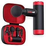Pulseroll Ignite - Mini pistola massaggiante con testa riscaldata inclusa, 6 accessori per la testa, massaggiatore muscolare portatile per tessuti profondi, massaggiatore muscolare per muscoli e