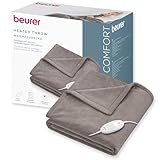 Beurer HD 75 Cosy Coperta Elettrica con Dispositivo di Termoregolazione Elettronico, 6 livelli di temperatura e spegnimento automatico dopo 3h, colore Taupe