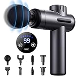 Bizcasa Pistola Massaggio Muscolare,Con 99 Livelli Regolabili e 8 Testine,LCD Schermo Basso Rumore,Ricarica USB,Massaggiatore a Percussione Massage Gun per Alleviare Il Dolore Muscolare e Stress