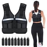Sportneer Gilet da corsa regolabile da 0,9 kg a 8 kg, 9 in 1, per uomini e donne, allenamento della forza, calisthenics e palestra, gilet con pesi
