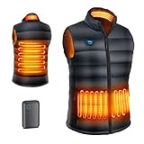 Popozono Gilet Riscaldante Veloce per Uomo e Donna, Gilet Riscaldante 3 Modalità Di Riscaldamento, Gilet Riscaldante Leggero per Uomo e Donna con Batteria da 10000 Mah