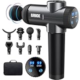 BURNNOVE Massaggiatore Muscolare Gun Muscle Massager 99 Velocità 2800mAh 3300PRM LED Touch Screen a Basso Rumore con 8 Teste di Massaggio e Sacchetto di Stoccaggio