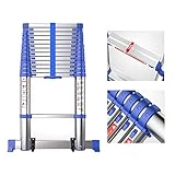 ESSEASON Scala telescopica in Alluminio e Scala di Estensione per soppalco - Scale Pieghevoli protettive Extra Alte con Barra stabilizzatrice, Supporti 150 kg (Dimensioni: 6,25 m / 20,5 Piedi)