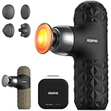 RENPHO Mini pistola massaggiante con calore, pistola massaggiante per tessuti profondi con 4 testine massaggianti, regalo di Natale per donne, pistola muscolare ultra piccola e silenziosa, con