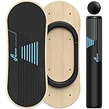 Sportneer Balance Board 7 Modalità - Tavola Oscillante per Interni, Skateboard, Surf Con Stopper Regolabili - in Legno Con Scooter e Palla da 7,1 cm Inclusi