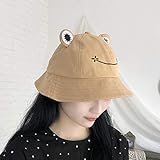 Ysimee Carino con Rana Cappello da Pescatore Unisex Cappello a Secchiello per la Protezione Solare Estiva, in Cotone 100%,Cappello da Sole da Spiaggia,Giallo/Verde/Cachi/Nero/Arancione/Rosa